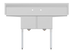 Thumbnail image #6 for KoolMore 60 Inch x 21 Inch Commercial 2-Compartment Stainless Steel Sink with Left and Right Drainboards