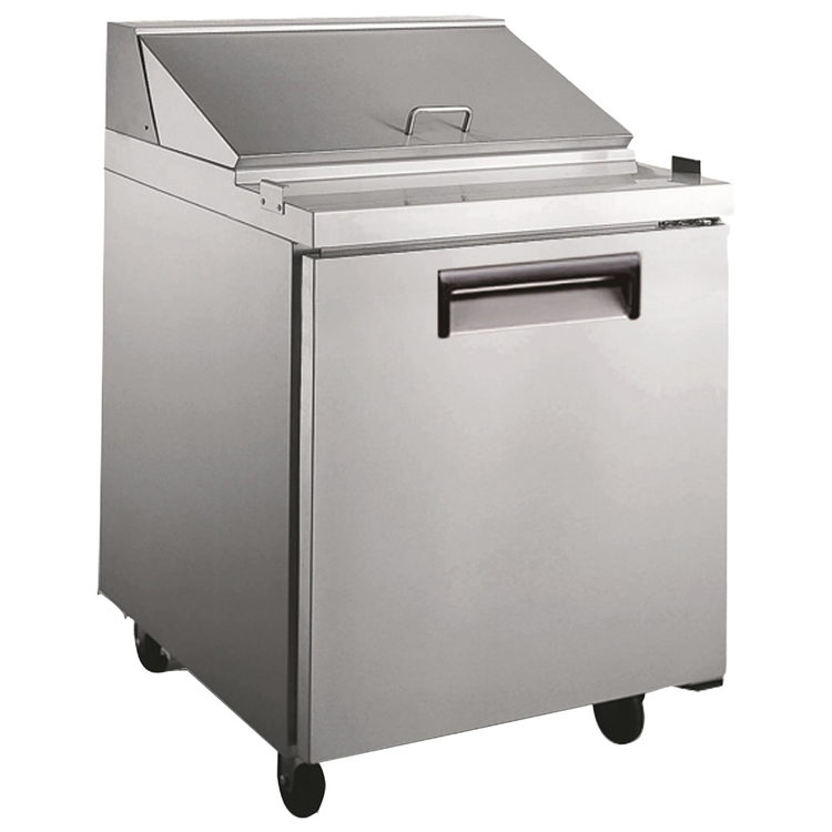 Product image #2 for Black Diamond 27-1/2-Inch Refrigerated Salad/Sandwich Prep Table, 1 Section, 1 Door, 6 Cu. Ft., Rear-Mount Self-Contained
