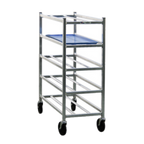 Thumbnail image #1 for New Age 6345 Mobile Aluminum Platter Rack, 12-Capacity, for 10" x 30" Platters, 5" Centers, End Loading
