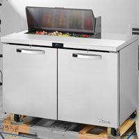 True SPEC Series 48-Inch Two-Section Sandwich/Salad Prep Table with Solid Doors and 8-Pan Top