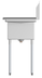 Thumbnail image #7 for KoolMore 2-Compartment Commercial Sink with Right Drainboard, Backsplash, 18-Gauge 304 Stainless Steel, 43 x 22 x 44-1/2 Inches