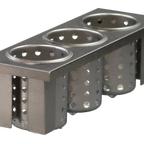 Thumbnail image #1 for Steril-Sil Company E1-BS3OE-SS Drop-In Silverware Basket, 1/2-Size, 3-Compartment, Stainless Steel