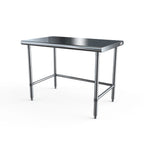 Thumbnail image #1 for NBR Equipment TS6-3624-X Stainless Steel Work Table, 36"W x 24"D x 35-1/4"H, 16-Gauge 304 Top, Bullnose Front & Rear