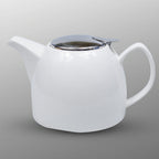 Thumbnail image #1 for Korin Inc TEP-A16908 White Half Gourd Teapot, 42 oz, 5.75 in Diameter x 4.75 in Height, Without Lid