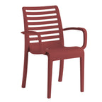 Thumbnail image #1 for Grosfillex Astoria UT945414 Outdoor Red Plastic Ladder-Back Stacking Armchair Case of 16