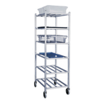 Thumbnail image #1 for New Age 1356M Mobile Aluminum Bus Cart, Open Frame, 6 Shelves, Side/Front Loading, 67"H