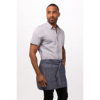 Thumbnail image #1 for Chef Works Seattle AHN07-BLU-0 Half Bistro Apron, 16"L x 38"W, 4 Utility Pockets, 65/35 Poly/Cotton, Blue