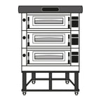 Thumbnail image #1 for Moretti Forni AMALFI AMA0B03S 3-Deck Electric Pizza Oven, 840°F, 18×12-Inch or 6×18-Inch Capacity