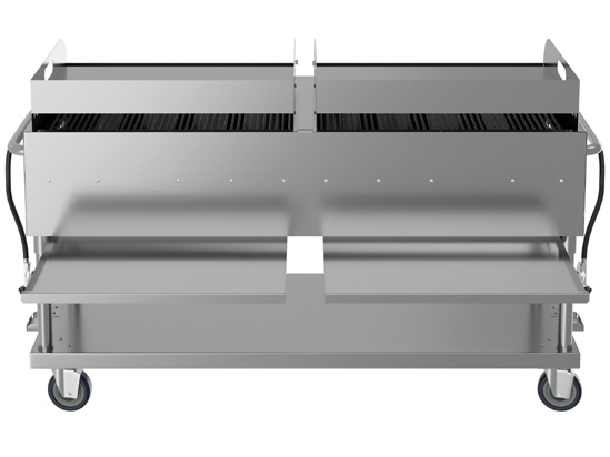 Product image #5 for KoolMore 10-Burner Mobile Outdoor Propane Gas Charbroiler Grill with Dual 36-Inch Griddle Plates