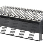 Thumbnail image #1 for Cal-Mil Portland 4107-13 Rectangular Chafer Alternative, Grill Top, Built-In Windguard, Induction Ready, Black Wire, 19-3/4"W x 10"D x 5-3/4"H