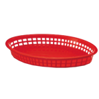 Thumbnail image #1 for TableCraft Products Texas 1086R Red Plastic Oval Platter Basket, 12-3/4" x 9-1/2" x 1-1/2" Case of 36