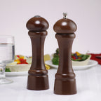 Thumbnail image #2 for Chef Specialties Professional Series Windsor 08100 Salt Shaker and Pepper Mill Set, 8" High, Walnut Finish, Stainless Steel Grinding