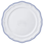 Thumbnail image #1 for Steelite International Folio, Porcelain 62579FP810 Porcelain Rim Plate, 11-1/4", Round, Scalloped Edge, Adelina Double Line Blue 1 Dozen