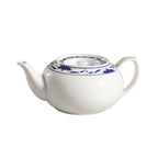 Thumbnail image #1 for CAC China Blue Lotus 103-TPW-2 Porcelain Teapot, 32 oz., with Lid 1 Dozen