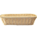 Thumbnail image #1 for International Tableware Buffet RB-211 Rectangular Polyrattan Fast Food Basket, Natural, 13-3/4" x 7-1/2" x 3"H