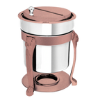 Thumbnail image #1 for Eastern Tabletop Lion-Head 3101LHCP 2 qt Petite Marmite Soup Chafer, Stainless Steel, Copper Finish, Lift-Off Cover