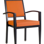 Thumbnail image #1 for G & A Commercial Seating Atticus 2751-AL GR8 Stackable Aluminum Banquet Arm Chair, 5-High, Upholstered Square Back with Handhold