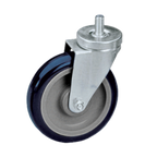 Thumbnail image #1 for Component Hardware CMT4-5PPB 5" Polyurethane Swivel Caster with Threaded Stem, Ball Bearing, No Brake, 250 lb Capacity