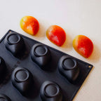 Thumbnail image #1 for JB Prince Pavoni MA418 Silicone Mango Pastry Mold, 80 mL, 12 Forms