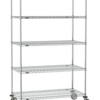 Thumbnail image #1 for Metro Super Erecta SE-2472C-80-M5 Mobile Chrome Wire Shelving Unit, Starter, 5 Shelves, 72"W x 24"D x 80"H