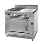 Thumbnail image #1 for Montague Company Legend 36-14 36" Gas Range with 2 Open Burners, 18" Hot Top and Cabinet Base