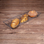 Thumbnail image #2 for G.E.T. W2482-GG Rectangular Grated Metal Wire Serving Basket, 24 x 8 x 2 in, Gunmetal Gray Case of 12