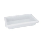 Thumbnail image #1 for CAC China FS4H-3W Food Storage Box, 1.75 Gallon, Half-Size, Polypropylene, White, 18"L x 12"W x 3-1/2"H Case of 12