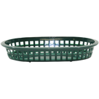 Thumbnail image #1 for TableCraft Products 1073FG Green Plastic Oval A La Carte Platter Basket, 9-1/4" x 6" x 1-1/2" Case of 36