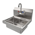 Thumbnail image #1 for ATSMFG MET MET-HS-1517S ATS MFG Wall-Mount Hand Sink, 15"W x 17"D, 6" Deep Bowl, 4" Faucet & Strainer, 304 Stainless Steel