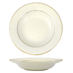 Thumbnail image #1 for International Tableware Florentine FL-3GF Ceramic Soup Bowl, 12 oz, 8-3/4 in, Round, Gold Band Case of 2 Dozen