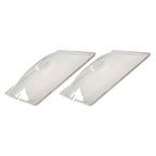 Thumbnail image #1 for Cadco CL-2 1/2 Size Clear Polycarbonate Food Pan Lid, Handled, Spoon-Notched, 12-7/8 x 10-1/2 in.