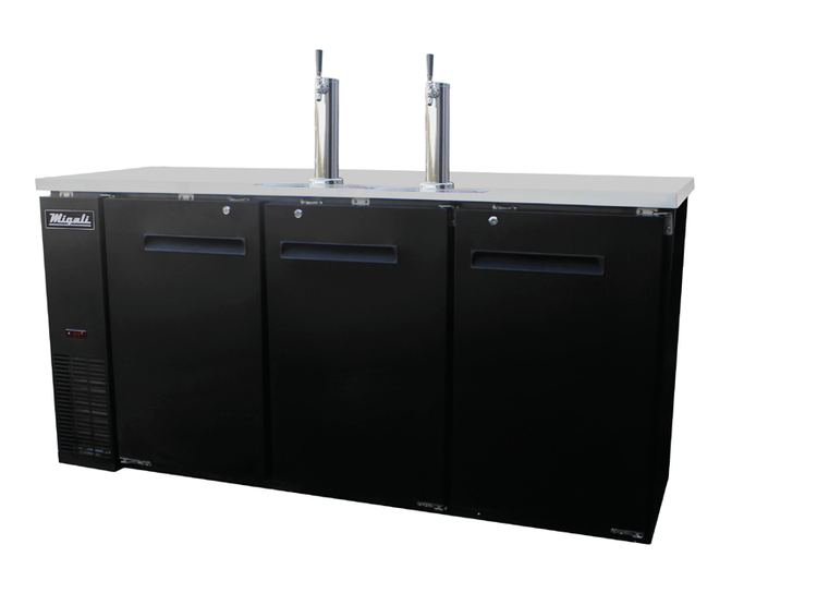 Product image #5 for Migali Competitor Series® 72.8-Inch Three-Section Direct Draw Beer Cooler, Flat Top, 3 Half-Barrel Keg Capacity