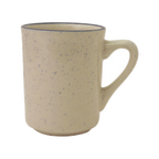 Thumbnail image #1 for International Tableware Danube DA-17 Ceramic Coffee & Tea Cup with Handle, 8-1/2 oz, White with Blue Speckle & Rim Case of 3 Dozen