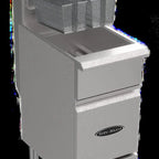 Thumbnail image #2 for Serv-Ware SGF-40L-SA 40 lb Liquid Propane 3-Burner Floor Fryer with Thermostatic Controls and Stainless Steel Construction