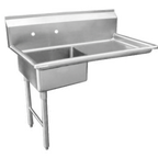 Thumbnail image #1 for GSW USA DT60U-L Undercounter Dish Table, Left Sink, Right Drainboard, 60"W x 30"D x 34"H, 11-1/2" Backsplash