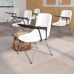 Thumbnail image #2 for Flash Furniture Hercules RUT-EO1-WH-LTAB-GG Ergonomic Shell Chair with Left-Handed Flip-Up Tablet Arm, Plastic Seat and Back, White