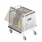 Thumbnail image #1 for Caddy T-160-SU Cup & Saucer Dolly, Stainless Steel, Double-Sided, Unheated, Hinged Acrylic Cover