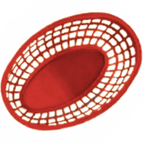 Thumbnail image #1 for G.E.T. Clipper Mill OB-938-R . . Bread & Bun Basket, 9-1/2" x 6" x 2" Deep, Oval, Red Polypropylene Dozen Case of 3 Dozen