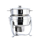 Thumbnail image #1 for Browne USA Foodservice Octave 575172-1 Stainless Steel Soup Tureen, 10-1/2 Qt., Without Cover, With Handles
