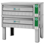 Thumbnail image #1 for MVP Group LLC Vortex VRX-PO60G-2 2-Deck Natural Gas Pizza Oven, 48"W x 36"D Fibra-ment Stone Decks, Stainless Steel