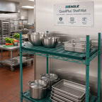 Thumbnail image #2 for Eagle Group QuadPlus QPF-1860E-GS-X Solid Green Polymer Shelf Mat, 60 x 18 Inches, Antimicrobial Protection Case of 2