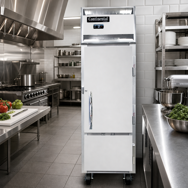 Product image #2 for Continental Refrigerator 1FSENHD Slim Line 1-Section Reach-in Freezer with Half-Height Solid Doors