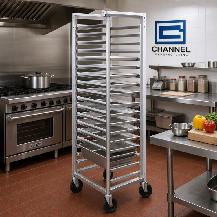 Product image #2 for Channel Manufacturing 36-Inch End-Load Aluminum Steam Table Pan Rack for 12 x 20 Pans