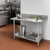Thumbnail image #2 for Advance Tabco Special Value Series 30 Inch Wide x 24 Inch Deep Stainless Steel Work Table with 5 Inch Backsplash and Adjustable Undershelf