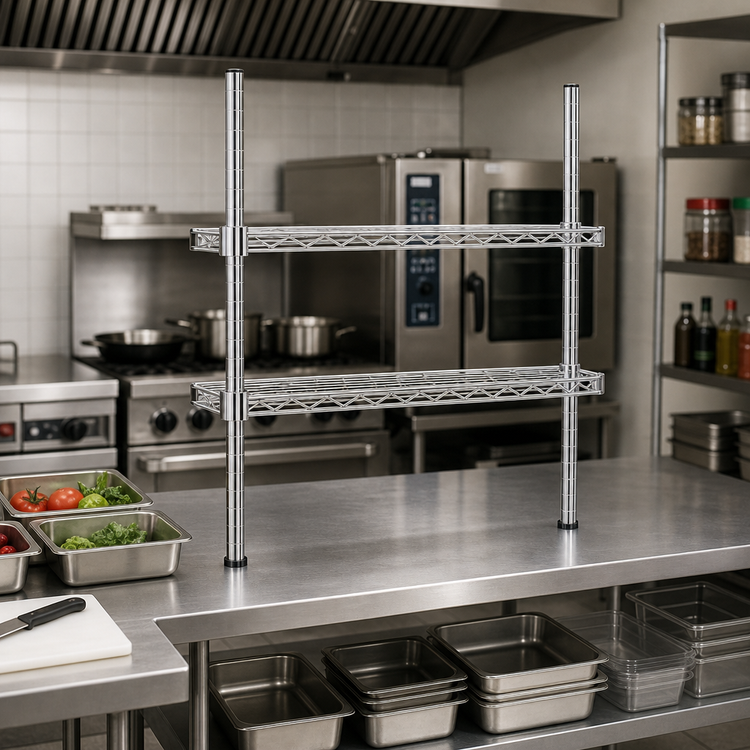 Product image #2 for Eagle Group Flex-Master 30-Inch Table-Mount Chrome Wire Shelving Post Pair