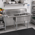Thumbnail image #2 for Omcan USA 2-Compartment Pot Sink with Left-Hand Drainboard, 18 x 18 x 11 Inch Bowls