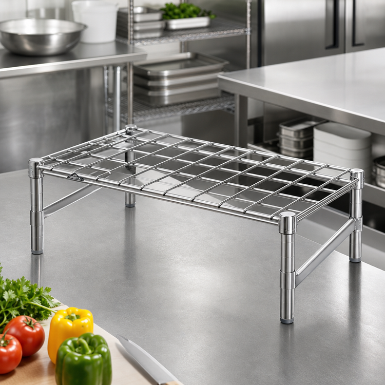 Product image #2 for Super Erecta Chrome Dunnage Rack with Lift-Off Mat, 36 x 18 x 14-1/2 Inches, 1600 lb Capacity
