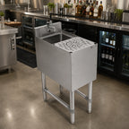 Thumbnail image #2 for John Boos UBMS-2112-X Freestanding Stainless Steel Underbar Mixology Station with Sink, Rinser Faucet, and Dump Basket