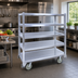 Thumbnail image #2 for Cres Cor Aluminum Queen Mary Cart with 5 Shelves and 8-Inch Swivel Casters
