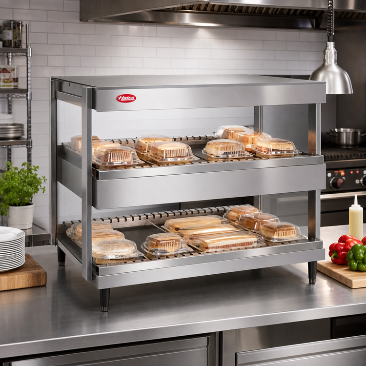 Product image #2 for Hatco Glo-Ray® GRSDH-60D 60-Inch Countertop Dual Shelf Pass-Thru Merchandising Warmer